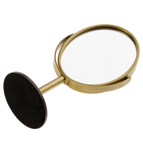  Homyl Mini Lady Girl Beauty Make Up Tabletop Mirror Cosmetic Dual Side Normal+Magnifying Stand Mirror 6inch Height - Bronze