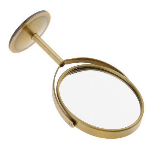  Homyl Mini Lady Girl Beauty Make Up Tabletop Mirror Cosmetic Dual Side Normal+Magnifying Stand Mirror 6inch Height - Bronze