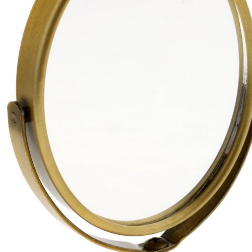  Homyl Mini Lady Girl Beauty Make Up Tabletop Mirror Cosmetic Dual Side Normal+Magnifying Stand Mirror 6inch Height - Bronze