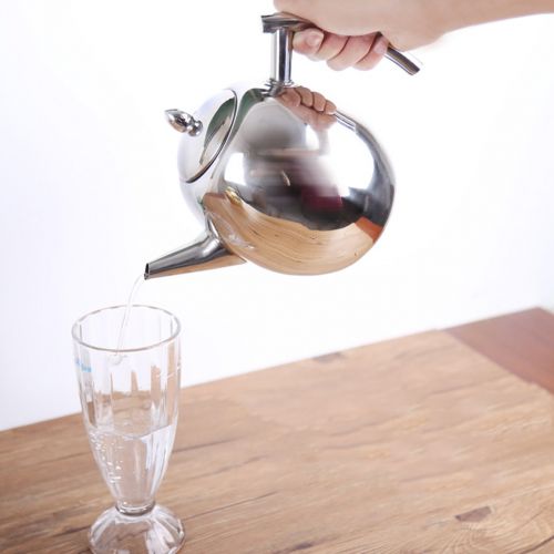  Homyl Edelstahl Teekanne mit Siebeinsatz Kaffeekanne/Teekanne mit sieb (Silber) - 1,5L