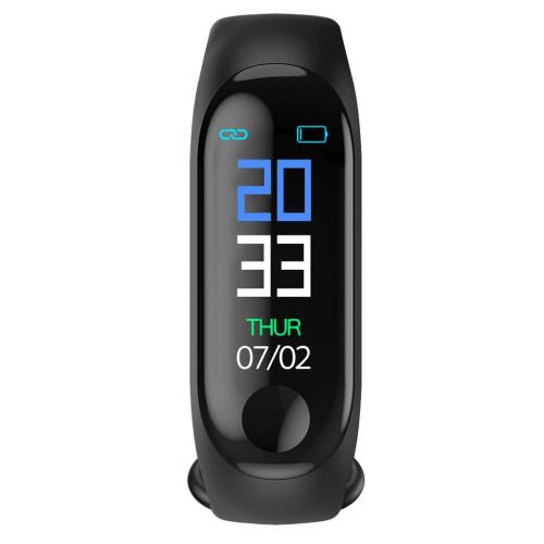  Homyl Fitness Tracker Herzfrequenz Wasserdicht Smart Armband Unisex Uhren Handgelenk (Farben auswahlen) - schwarz
