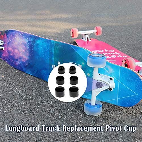  Homyl 6pcs Skateboard Longboard Truck Replacement Pivot Cups Hardware Outdoor Skateboarding Longboard Parts Rebuild Set Black - 3 Size Include