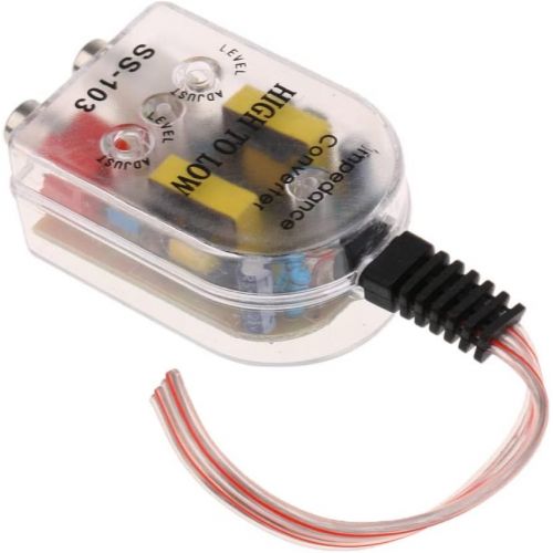  Homyl Car High to Low Impedance Converter Adapter Impedance Converter Speaker to 2 Channel RCA Adapter