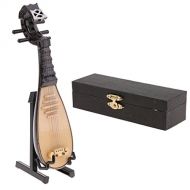 Homyl 1/6 Scale Action Figures Dollhouse Accessory Wooden Lute/Pipa Model Miniature Musical Instrument for Hot Toys
