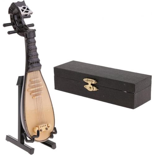  Homyl 1/6 Scale Action Figures Dollhouse Accessory Wooden Lute/Pipa Model Miniature Musical Instrument for Hot Toys