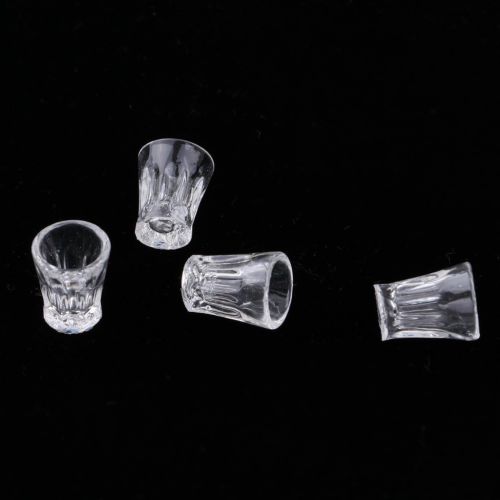  Homyl 4 Pieces 1:12 Dollhouse Miniature Kitchen Food Accessory Plastic Drink Water Glass Cups