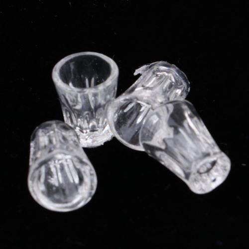  Homyl 4 Pieces 1:12 Dollhouse Miniature Kitchen Food Accessory Plastic Drink Water Glass Cups