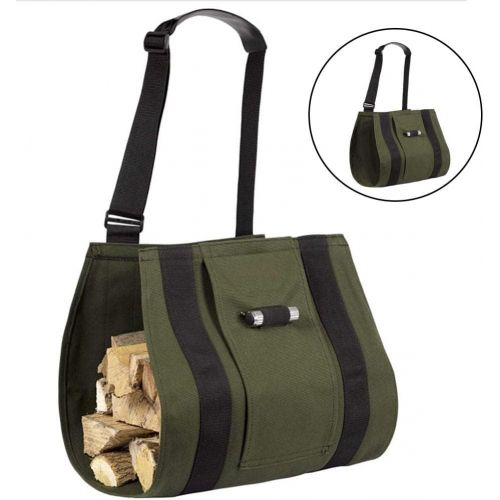  Homyl Canvas Log Carrier Tote 37.40x18.11inch Hearth Stove Tools Firewood Bag for Barbecues Picnic