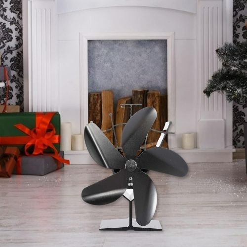  Homyl 5 Blades Wood Burning Stove Fireplace Fan Silent Motors Heat Powered Circulates Warm/Heated Air Wood/Log Stoves Fan