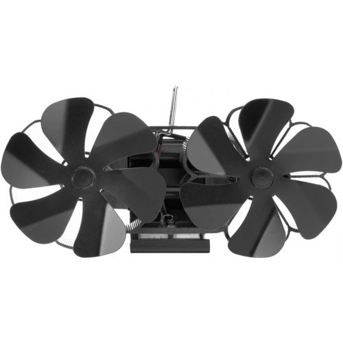  Homyl Dual 6 Blades Fireplace Fan, Fuel Cost Saving Eco Friendly Silent Heat Powered Stove Fan for Wood/Log Burner/Fireplace Total 12 Blades