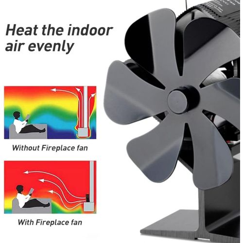  Homyl 6 Blade Fireplace Fans, Fast Start Heat Powered Stove Fan for Wood, Quiet Circulating Warm Air Saving Fuel Efficiently for Gas/Wood/Log Stoves