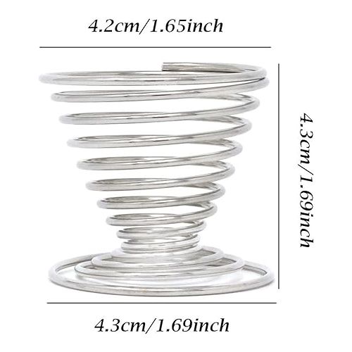  Honbay 4PCS Stainless Steel Spring Wire Tray Egg Cups Holder Serving Cup Egg Tray for Egg (silver)