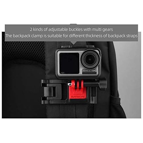  [아마존베스트]Honbobo Backpack Clip Mount Holder Compatible with Insta360 One R/for GoPro Hero 9 8, 7, 6, 5, 4, Session, 3+, 3, 2, 1, Hero (2018), Fusion/Osmo Action Cameras