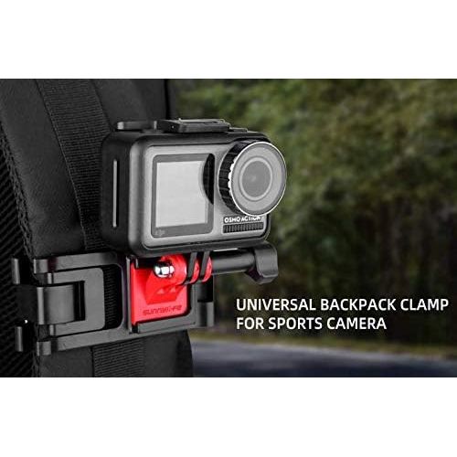  [아마존베스트]Honbobo Backpack Clip Mount Holder Compatible with Insta360 One R/for GoPro Hero 9 8, 7, 6, 5, 4, Session, 3+, 3, 2, 1, Hero (2018), Fusion/Osmo Action Cameras