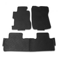 Floor Mats Compatible With 2006-2011 Honda Civic Sedan | Latex Rubber All Seasons Weather Interior Heavy Duty Carpets Black Full Set Front and Second Row By IKON MOTORSPORTS | 2007