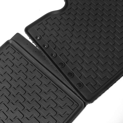  Floor Mats Compatible With 2006-2011 Honda Civic Sedan | Latex Rubber All Seasons Weather Interior Heavy Duty Carpets Black Full Set Front and Second Row By IKON MOTORSPORTS | 2007