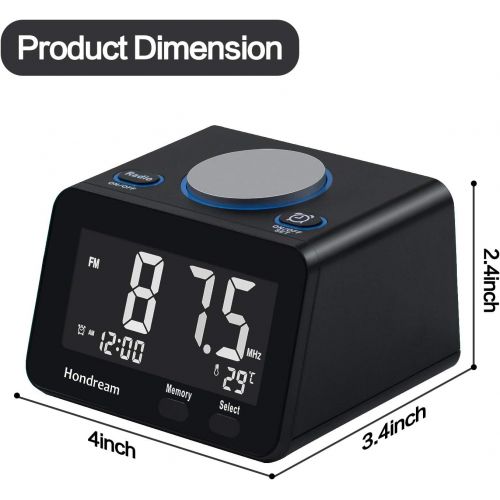  Hondream Digital LCD USB Alarm Clock USB Charger, Snooze, Dimmer, Thermometer, Adjustable Alarm Sound Battery Backup (Memory Set Only) Bedrooms