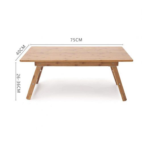  Honey Laptop Table Solid Wood Foldable Height Adjustable Square Low Table 75 40 26cm