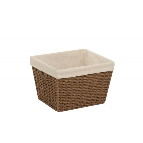  Honey-Can-Do STO-03565 Parchment Cord Basket with Handles and Liner, Brown, 10 x 12 x 8 inches