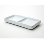 Honey-Can-Do 8076 Porcelain Divided Sauce Plate, White, 5.75-Inches x 3.5-Inches