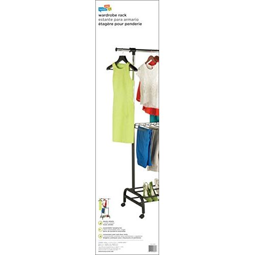  Honey-Can-Do GAR-03397 Adjustable Expandable Garment Valet Rack with Locking Wheels