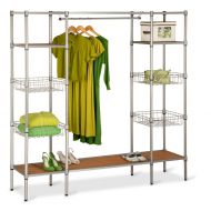 Honey-Can-Do WRD-02350 Freestanding Steel Closet System with Basket Shelves, 67 by 68-Inch