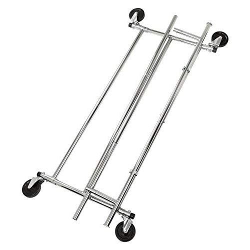  Honey-Can-Do GAR-01304 Collapsible Commercial Garment Rack with Wheels, Chrome