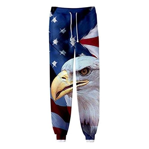  할로윈 용품Honeystore American Flag Sweatshirt Sweatpants Joggers Set Cat Skull Tracksuit