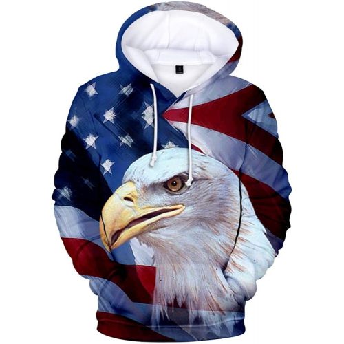  할로윈 용품Honeystore American Flag Sweatshirt Sweatpants Joggers Set Cat Skull Tracksuit