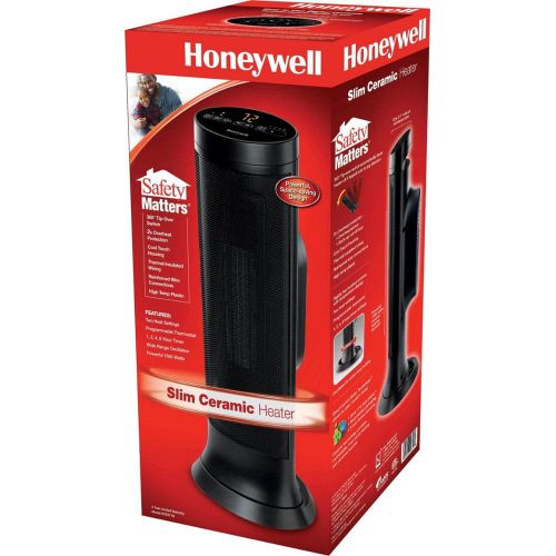  Honeywell Slim Ceramic Tower Whole Room Heater in Black, HCE317B