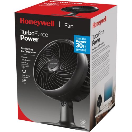  Honeywell Turbo Force 3-Speed Fan, Mode #HT-906, Black