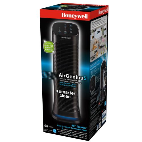  Honeywell AirGenius 5 Air CleanerOdor Reducer, HFD320, Black