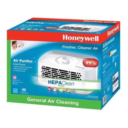  Honeywell HEPAClean Tabletop Air Purifier, 85 sq ft Room Capacity, White