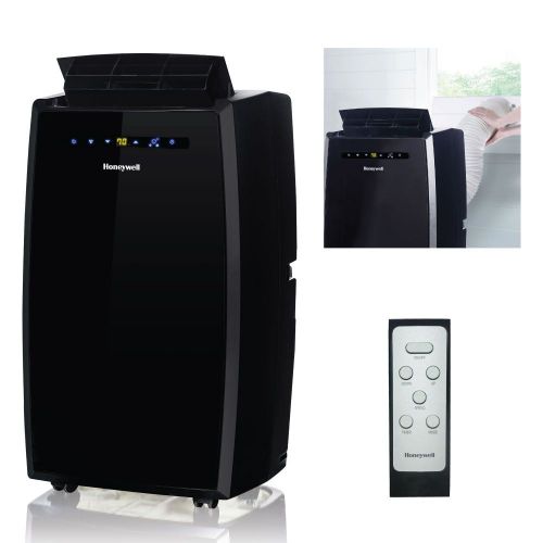  Honeywell MN10CESBB 10,000 BTU 115V Portable Air Conditioner for Rooms Up To 450 Sq. Ft. with Dehumidifier & Fan, Black