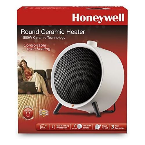  Honeywell HCE200 Runder Keramikheizer HCE200WE4, 900 W, Weiss