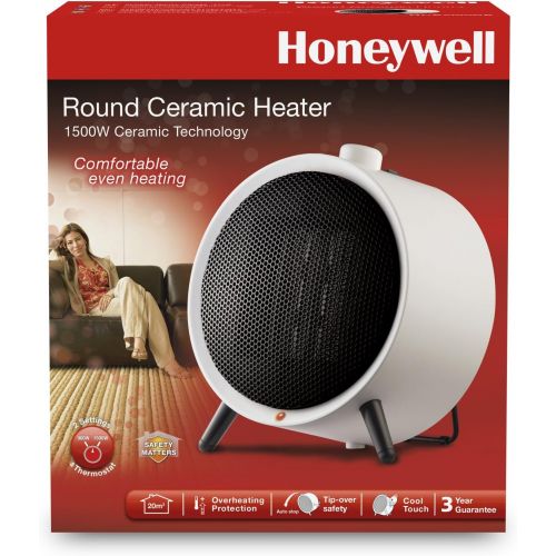  Honeywell HCE200 Runder Keramikheizer HCE200WE4, 900 W, Weiss