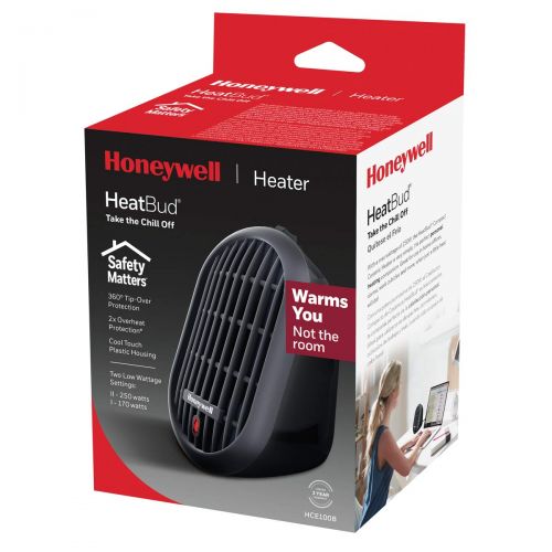  Honeywell HCE100B Heat Bud Ceramic Personal Heater, Black
