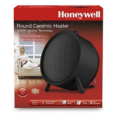 Honeywell HCE200 Runder Keramikheizer HCE200BE4, 900 W, Schwarz