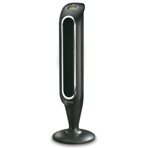  Honeywell Fresh Breeze Tower Fan with Remote Control HYF048 Black With Programmable Thermostat, Timer Shut-Off Function & Dust Filter