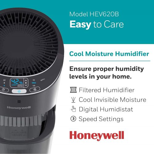  [아마존베스트]Honeywell Top Fill Digital Humidistat Tower Humidifier, Black