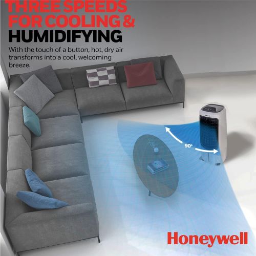  Honeywell 194 CFM Indoor Evaporative Air Cooler (Swamp Cooler) with Remote Control in White