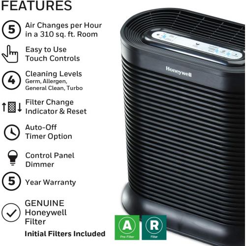  Honeywell HPA250B Bluetooth Smart True HEPA Allergen Remover