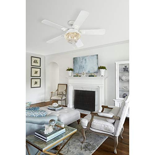  Harbor Breeze Altissa 52-in Matte White IndoorOutdoor Downrod Mount Ceiling Fan with Light Kit