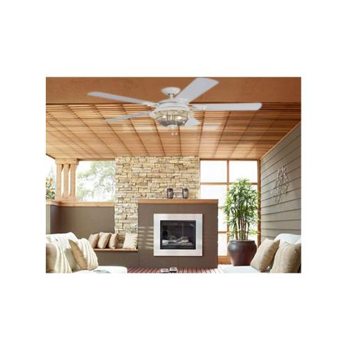  Harbor Breeze Altissa 52-in Matte White IndoorOutdoor Downrod Mount Ceiling Fan with Light Kit