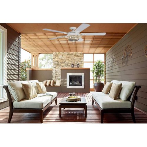  Harbor Breeze Altissa 52-in Matte White IndoorOutdoor Downrod Mount Ceiling Fan with Light Kit