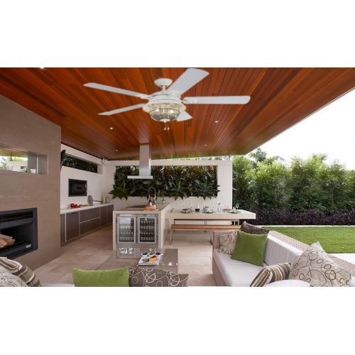  Harbor Breeze Altissa 52-in Matte White IndoorOutdoor Downrod Mount Ceiling Fan with Light Kit