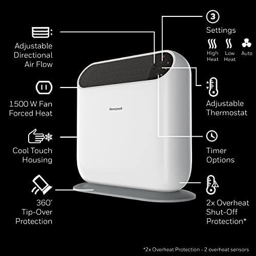  Honeywell ThermaWave 6 Ceramic Technology Space Heater, White ? Ceramic Heater with Programmable Thermostat