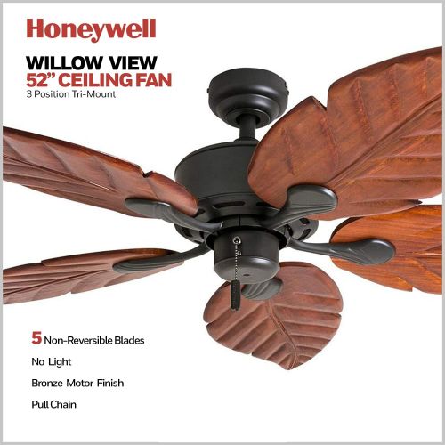  Honeywell Ceiling Fans 50501-01 Willow View Ceiling Fan, 52, Bronze