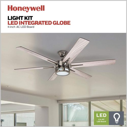  Honeywell Ceiling Fans 51035-01Kaliza Modern LED Ceiling Fan with Remote Control, 6 Blade Large 56, Gun Metal 52