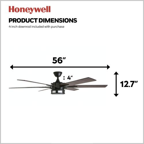  Honeywell 51036 Kaliza Modern Ceiling Fan with Remote Control, 56, Espresso